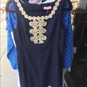 Lilly Pulitzer Navy and Gold Dress
